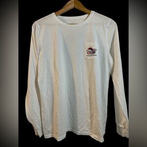 Vineyard Vines White Long Sleeve Tee with Christmas Logo